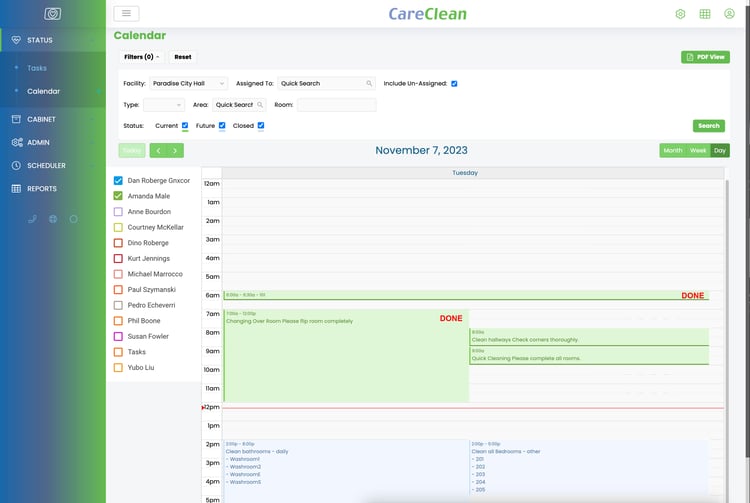 cleaning service scheduling software calendar view