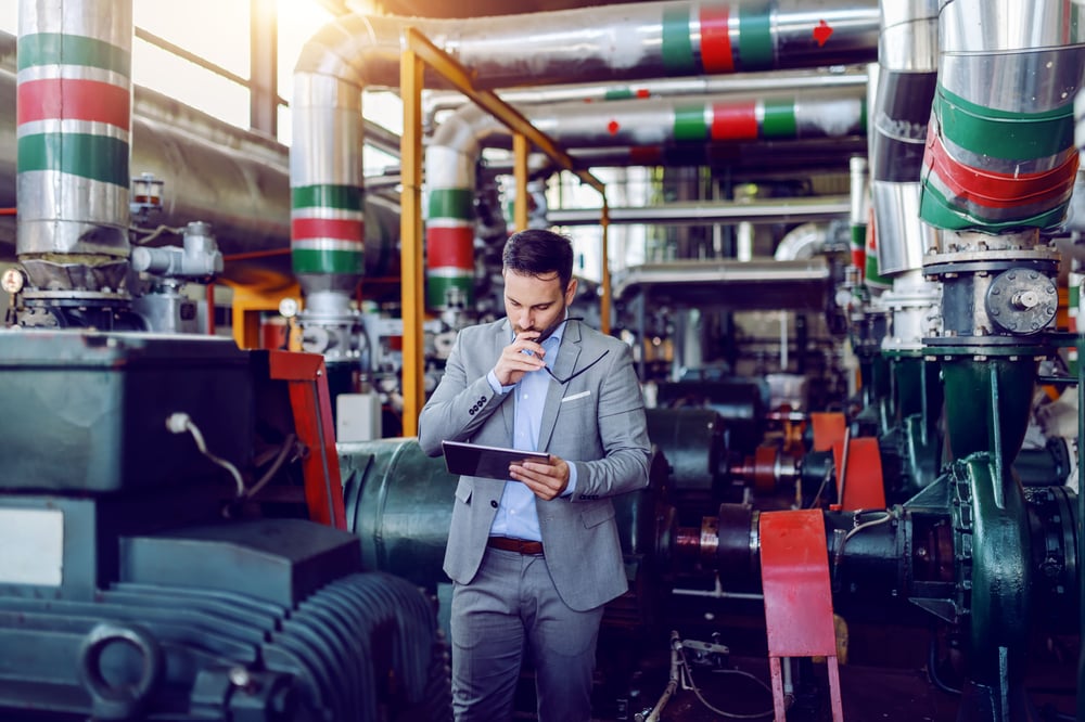 facility manager using a tablet