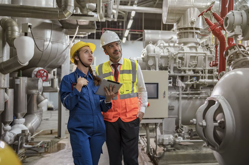 facility management team inspecting the equipment