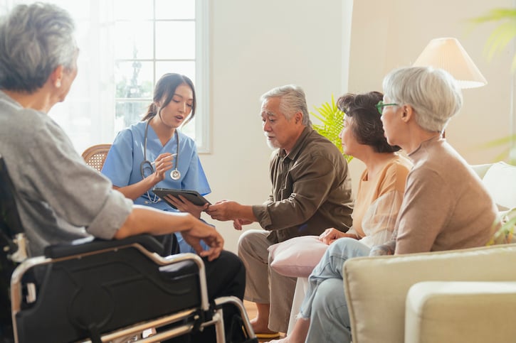 smartphone notification going off to alert caregivers of a critical maintenance need in a retirement community