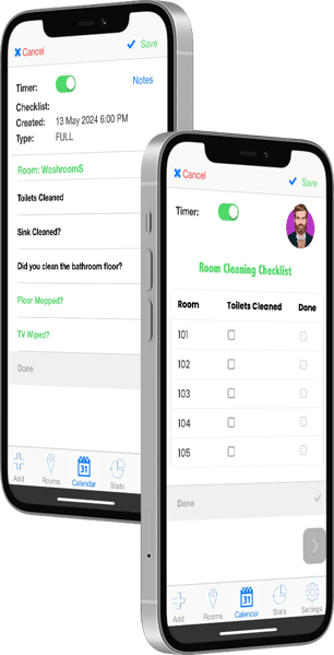 careclean's inspection audits shown on a smartphone