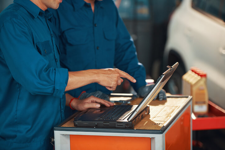 preventive maintenance at an auto repair shop being streamlined with property maintenance software